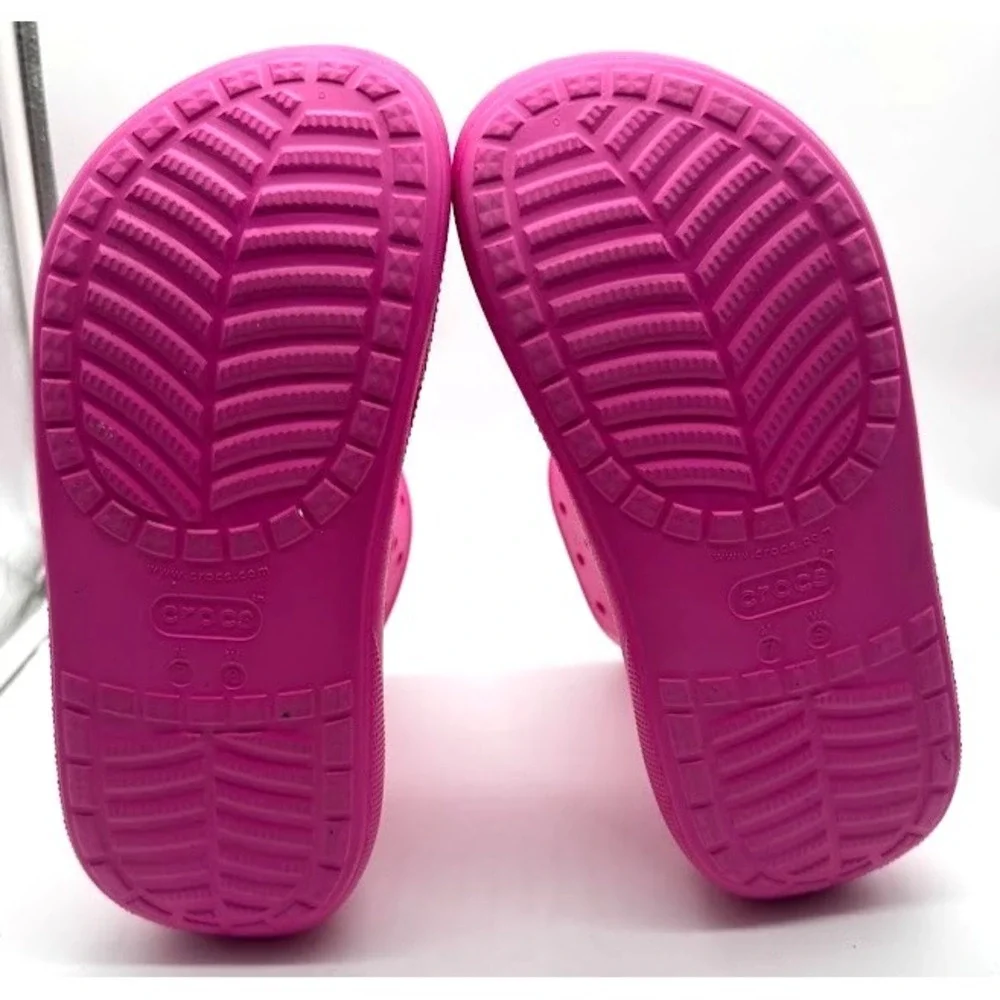 Crocs Crush Rain Boot Pink Women's M7 W9 Waterproof Ankle Boots Rubber C21